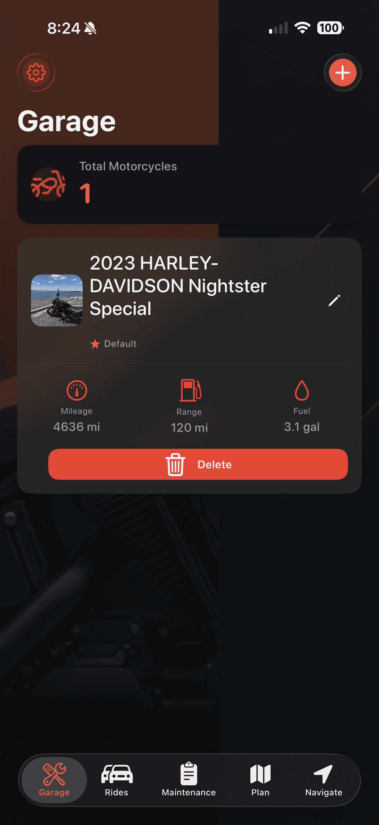 ApexTracker App Garage View - Manage your motorcycles