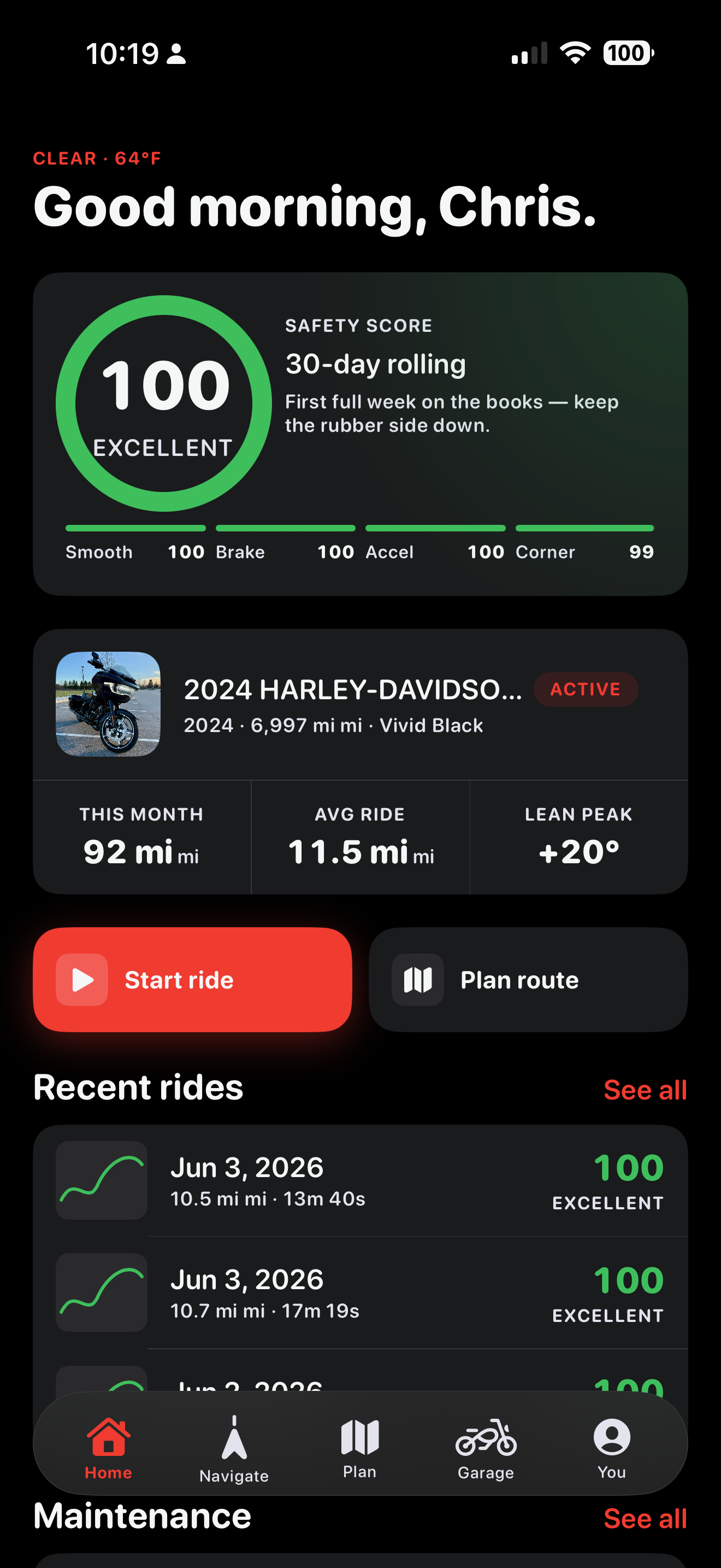 ApexTracker app home screen